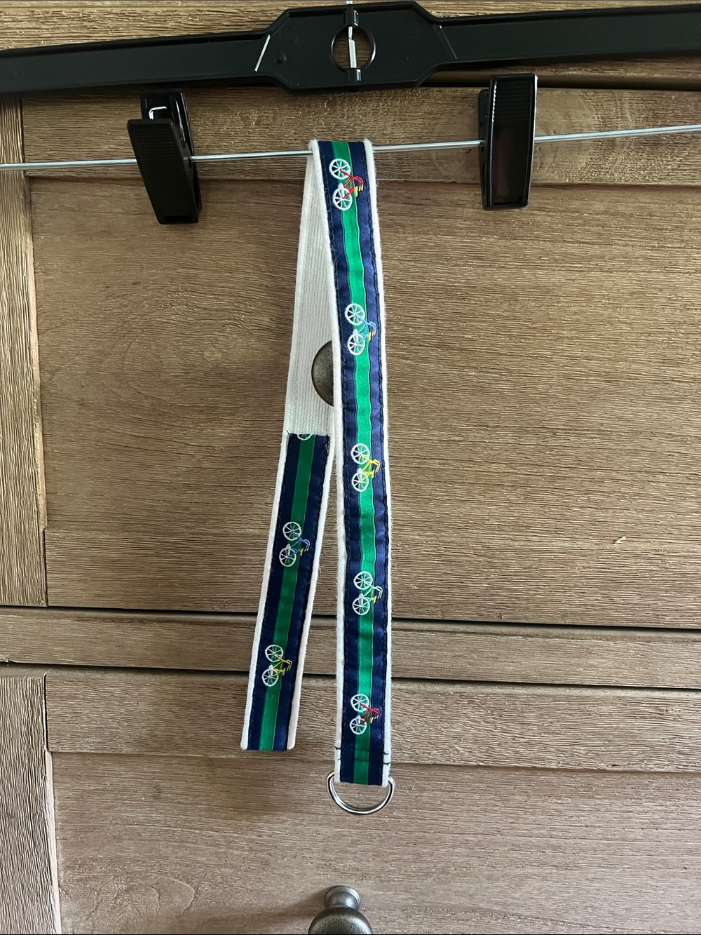 Baby boy Ralph Lauren Striped Bicycle Embroidered Fabric Belt - Blue & Green